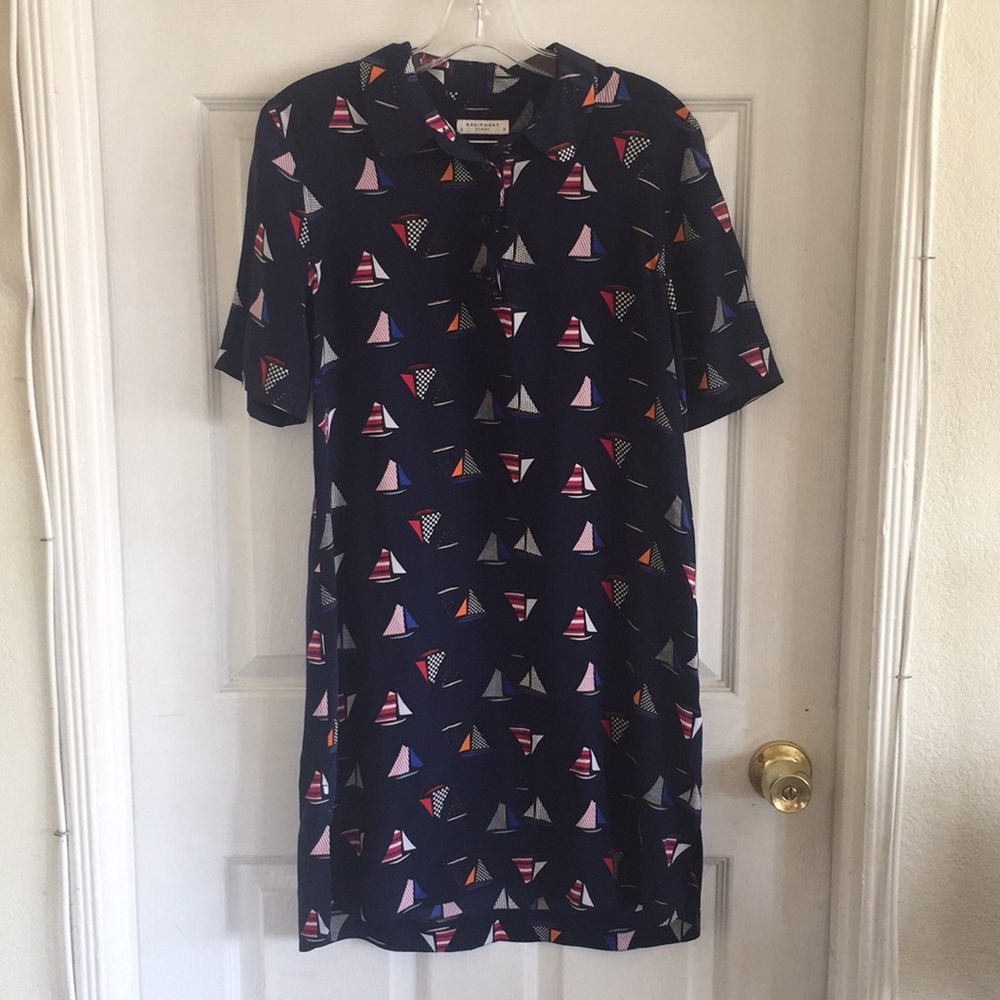 Equipment silk printed dress